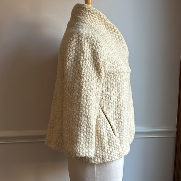 Free people Wool cropped Coat Cream white One Button Small EUC - Picture 4 of 7